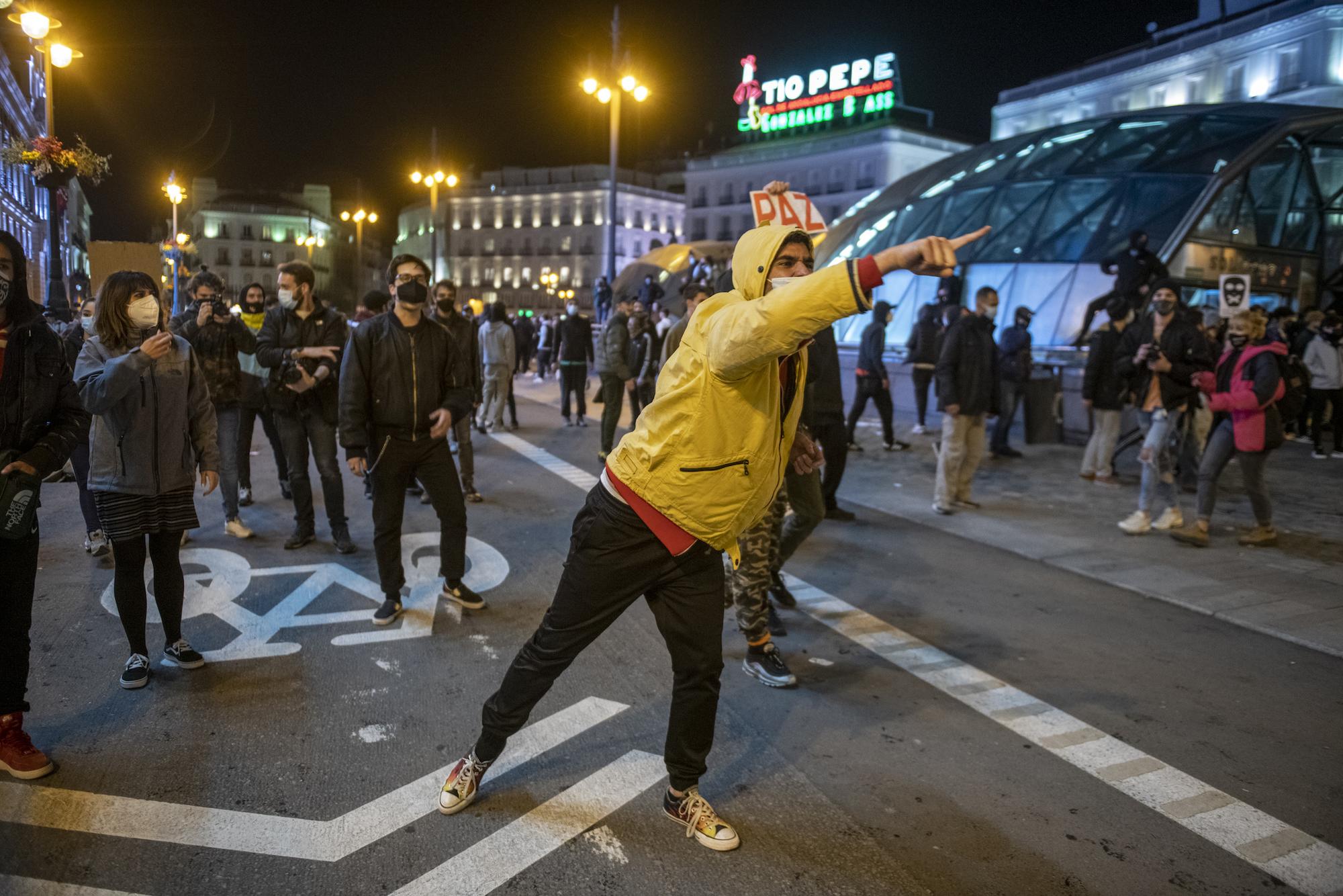 Manifestación en Madrid contra el encarcelamiento del rapero Pablo Hasél. - 13